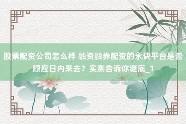 股票配资公司怎么样 融资融券配资的永诀平台是否顺应日内来去?实测告诉你谜底_1